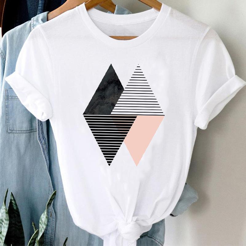 Fashion Casual Landscape Mountain Graphics Womens T-Shirt 90S Summer Blouse Loose White Short Sleeve O-Neck Female Tops Clothing