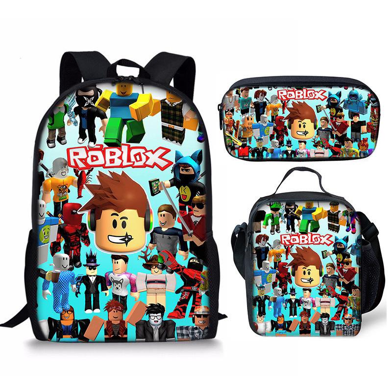 Rob Lesi Backpack Trendy Backpack Retro Schoolbag Cartoon Backpack Three-Piece Set