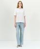 BASIC HOUSE Women'S Silket Sleeve Modulation Short Sleeve T-Shirt White Lzts3213