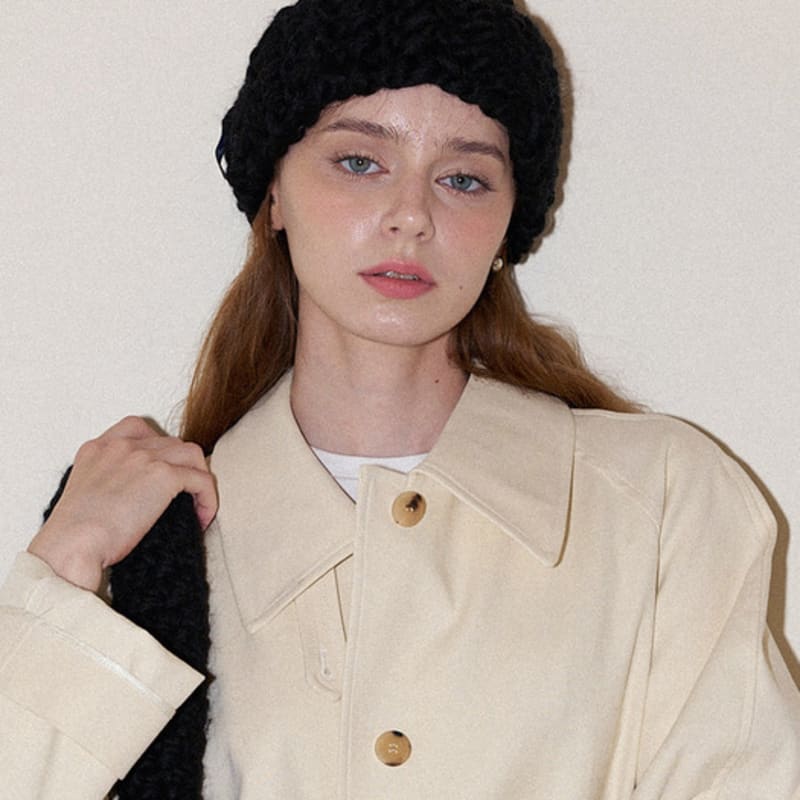 Slowslowly Wool 100% Handmade Crochet Hairband _ Black