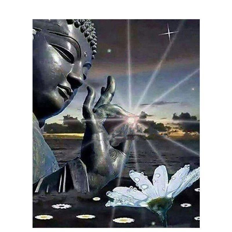 Diamant Malerei Buddhismus Strass Kunst 5D Diy Diamant Stickerei Religiöse Figuren Volle Runde Mosaik Hause Dezember