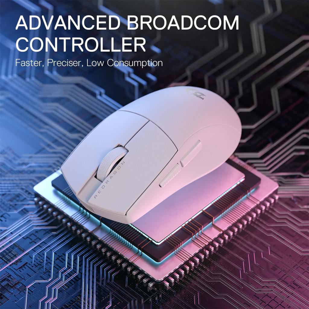 Redragon M916 PRO Wireless Gaming Mouse 49G 26K DPI Mouse Ergonomic Natural Grip Build Fully Programmable Buttons Software Supports DIY Key Binding