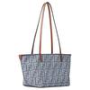 Fendi Roll Reversible Design Gold Accents Metal Details Cotton Tote Bag Shopping Bag Shoulder Bag Small Women tote bags blue 8BH424-AUT4-F1SXQ