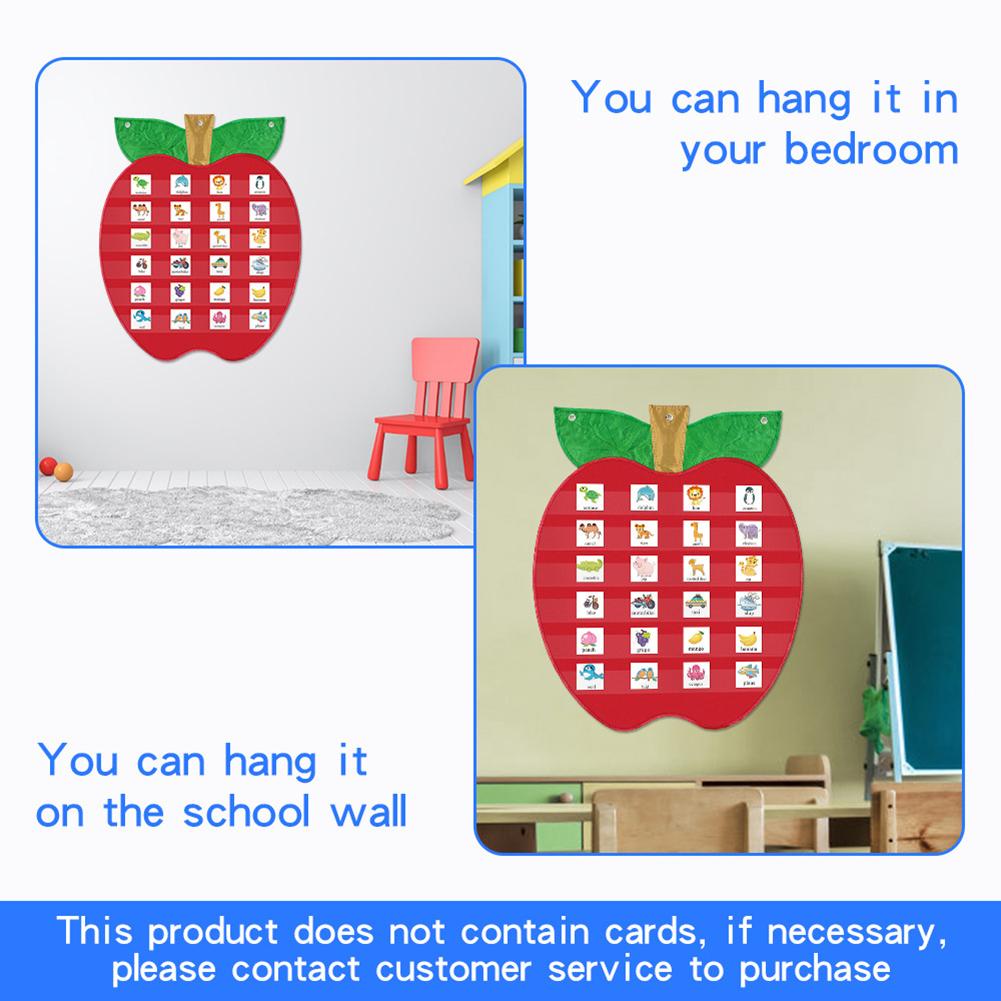 Kids English Phonics Learning Pocket Chart Apples Theme Essential For Early English Education, Boosts Literacy. Classroom