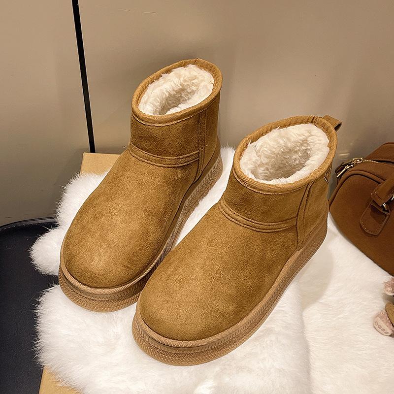 

Женская модная пушистая обувь с толстой подошвой, легкие зимние теплые сноубутсы с плюшевой подкладкой, нескользящие, износостойкие, повседневные, для активного отдыха, хлопковые ботинки 40 верблюд