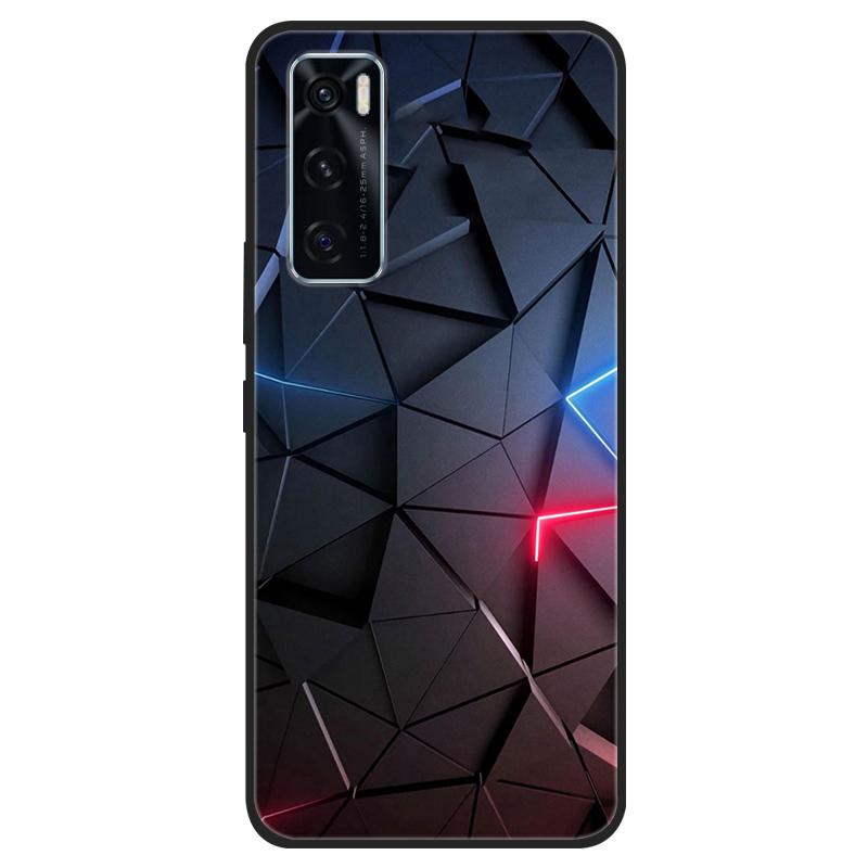 For Vivo V20 SE Case V20SE Silicone Cat Painted Soft Black Cover for VivoV20 V20SE V2022 V2023 Cover TPU Coque Protective Capa