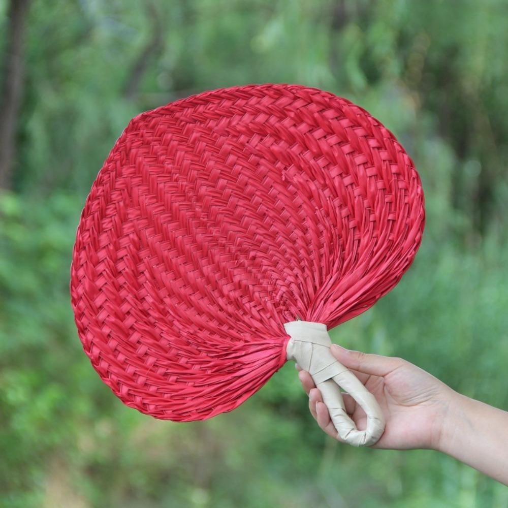 Natural Palm-Leaf Woven Fan Lightweight Straw Fan Vintage Rattan Fan  Summer