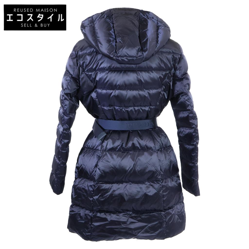 Prada [Domestic Regular] 29Z660 Belted Hoodie Down Coat 42 NavyUsed