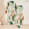 Women Plus Size Printed Two Piece Set Long Sleeve Open Front Cardigan Sleeveless Bodycon Dress