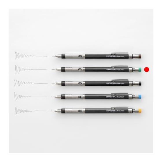 Pentel Graphlet Mechanical Pencil, PG504-DD, Metallic Gray, 0.4mm, Knurled Grip, Lead Hardness Indicator