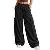 Womens Wide Leg Corduroy Cargo Sweatpants with Pockets