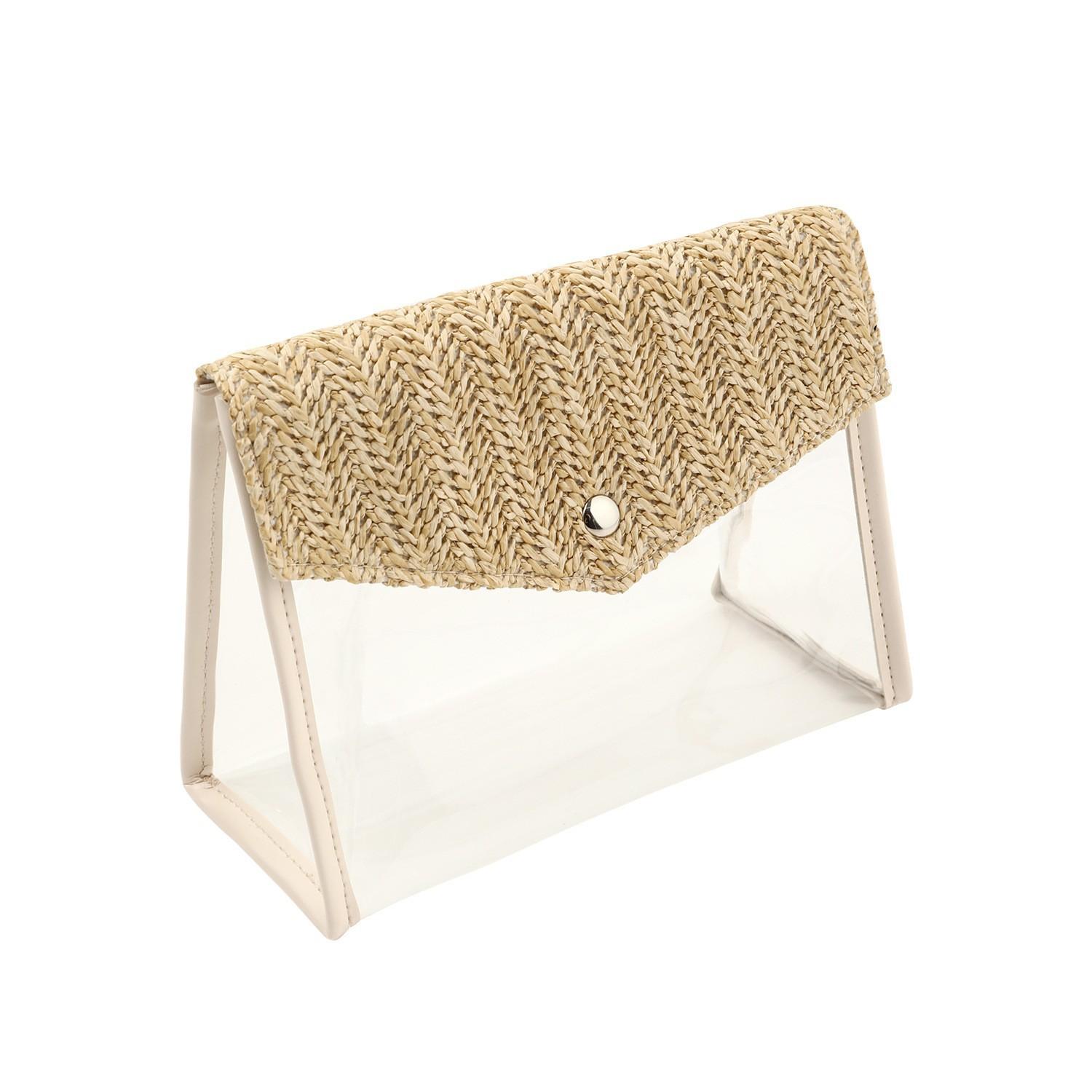 

Новая женская цепочка, косметичка, кисточка для макияжа на пуговицах, прозрачная стирка, трендовая сумка через плечо 20*9*15CM бежевый