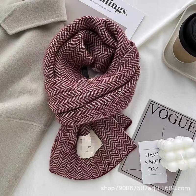 China Red Destiny Women's Scarf Red Versatile Christmas Scarf Winter Knitted Scarf New Year's Scarf