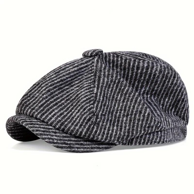 

Retro Newsboy Caps Men British Painters Hats Spring Autumn Berets Stripe Style Flat Cap Hip Hop Berets