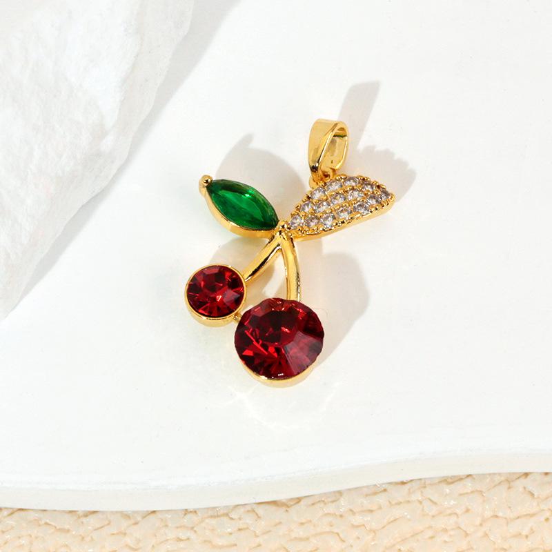 Cherry Pendant Necklace & DIY Earrings Set