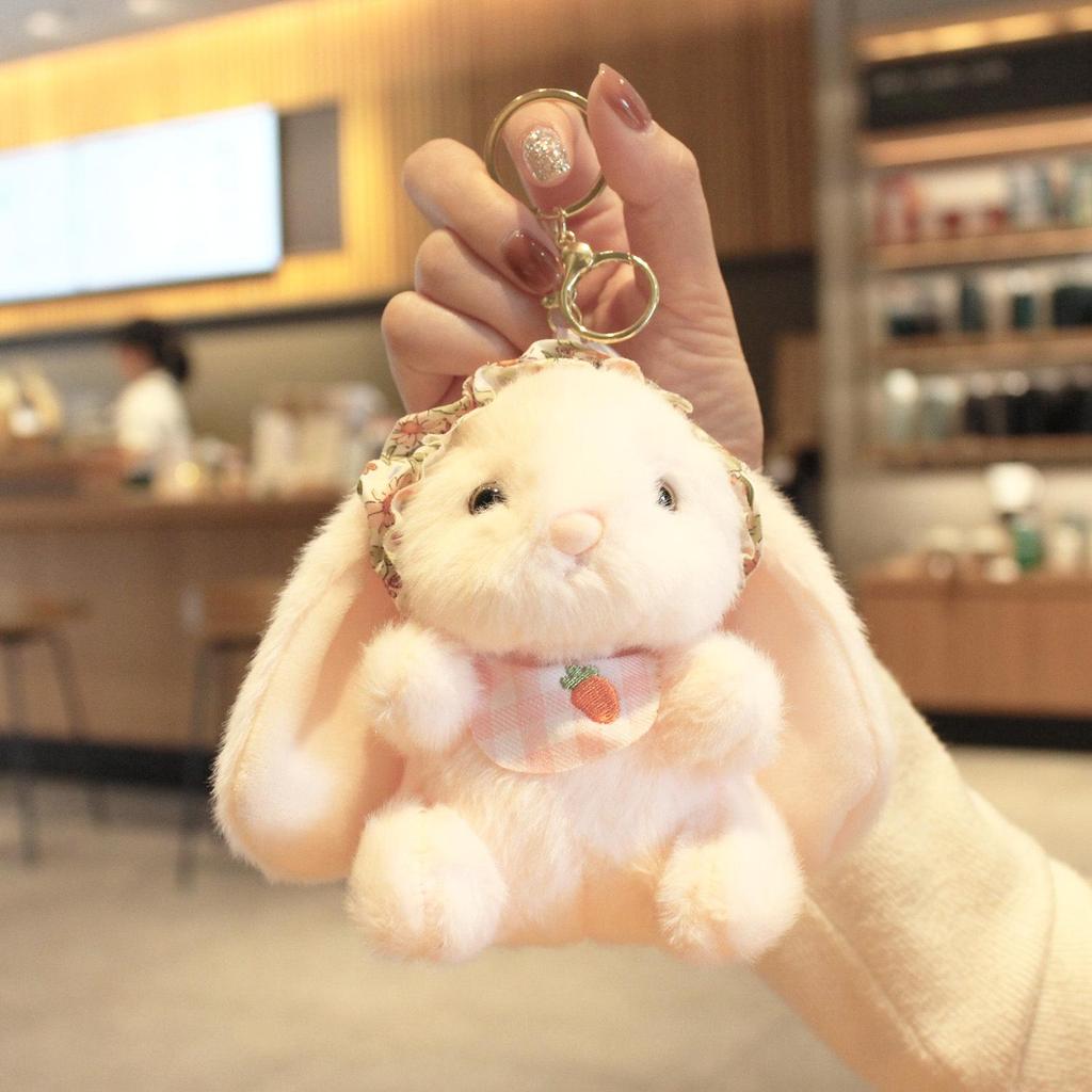 Net Red 4-inch Rabbit Plush Scarf Keychain Pendant