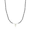 Necklace - LUXENTER - Nyali - Black Crystal - 18-carat Yellow Gold Finish - Length 42+3 Cm