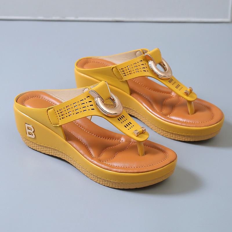 Women's Wedge Heel Cross-Band Sandals – Summer Beach Toe, European & American Style