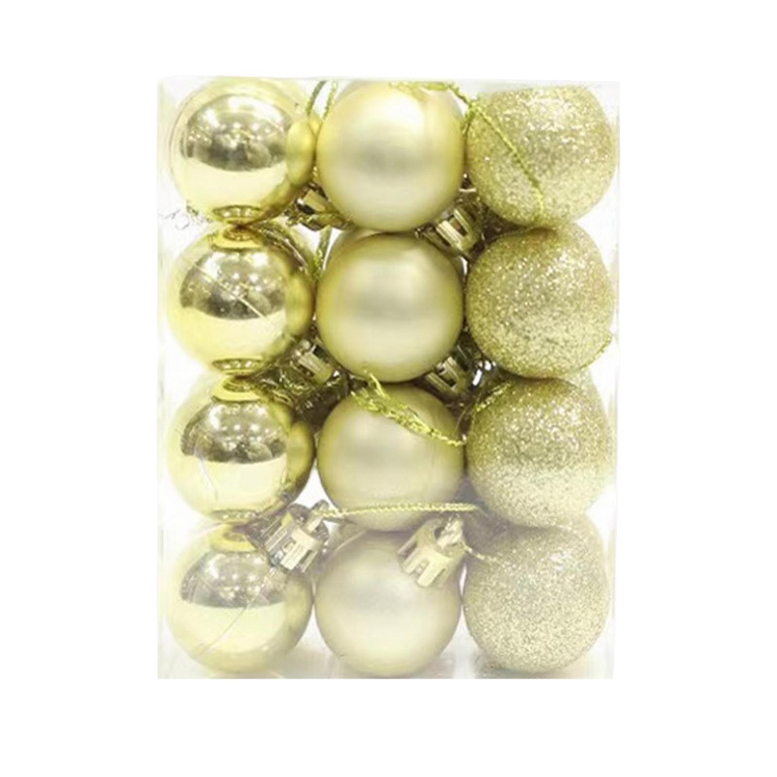 

24 шт. 30 мм Рождественский Рождественский шар Подвесной Домашний Праздничный Декор One Size золотой