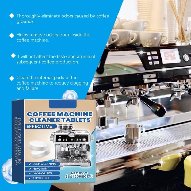 Biodegradables 20Piece Coffee Maker Cleansing Effervescents Tablets for Freshing Brew Every Time