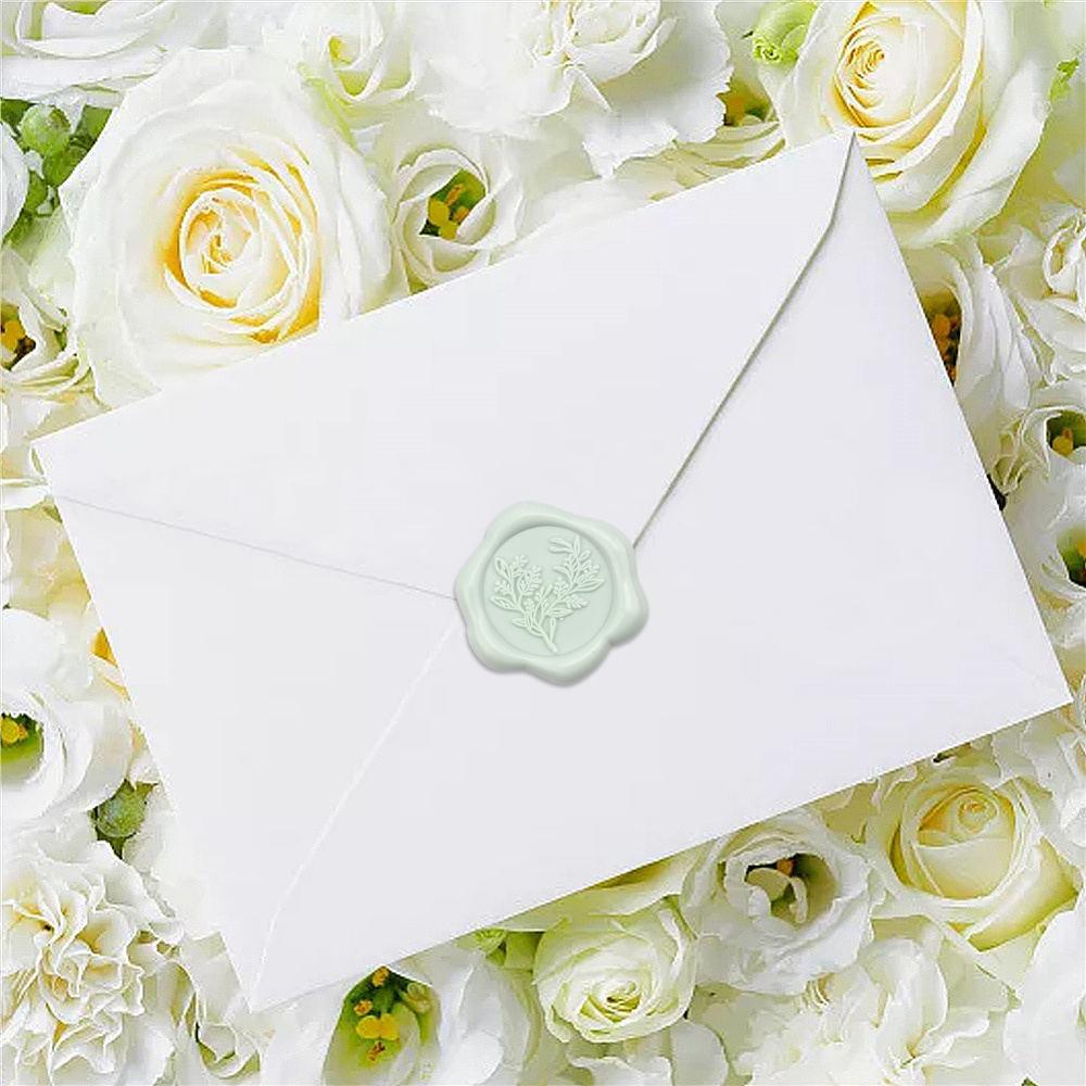 25pcs Mint Green Wax Seal Stamp Stickers - Eucalyptus Wedding Invitation Envelope Seal Stickers, Self- Adhesive Stickers Perfect