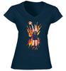 Caitlin Clark Spray Paint Fever LADIES V-Neck Shirt T-Shirt