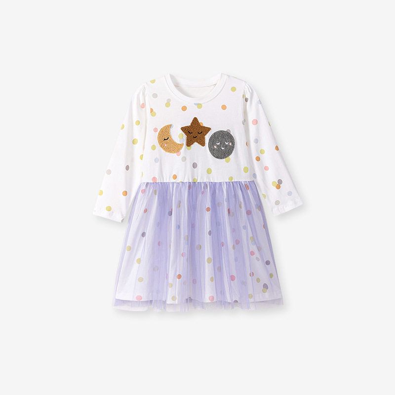 Little Maven New European and American Style Girls Dress, Autumn Mesh Kidsren s Dress, Cute Baby Dress S3185 2Y (90cm)
