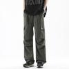 Summer new cool and breathable tooling casual pants thin men's fashion loose straight elastic waist long pants