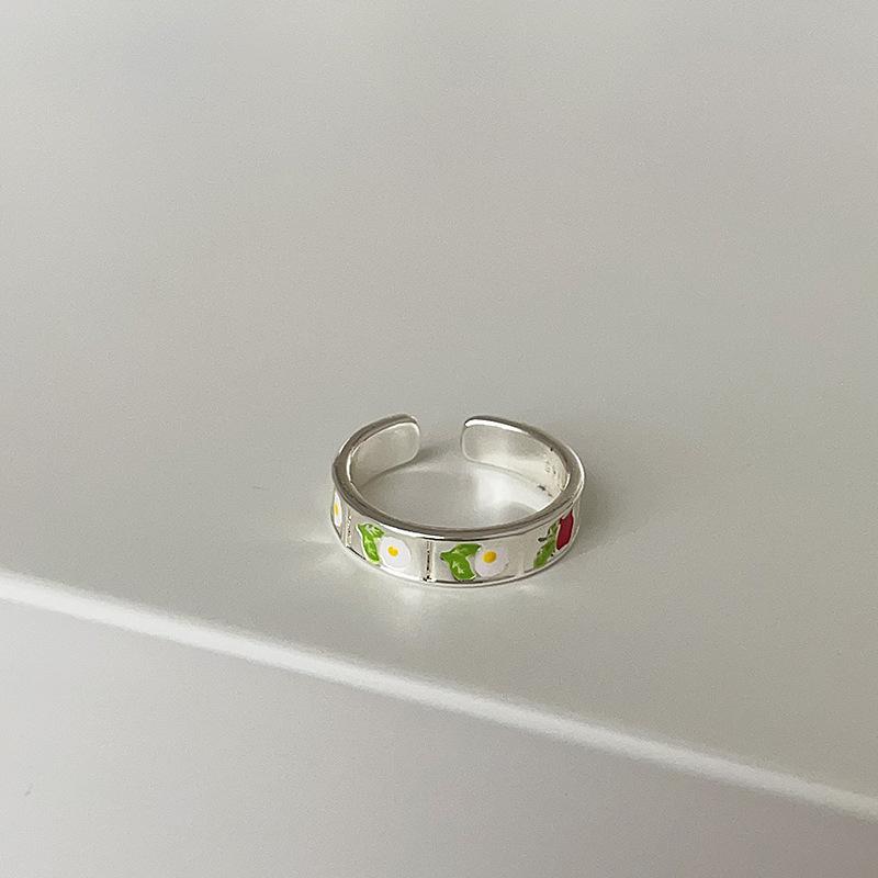 

Маленькое свежее цветочное открывающееся кольцо женское нишевое дизайнерское чувство простое индивидуальное модное темпераментное универсальное кольцо