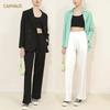 Womens Casual Wide Leg Pants Cotton Blend Mid-Rise Drawstring Loose Fit Trousers