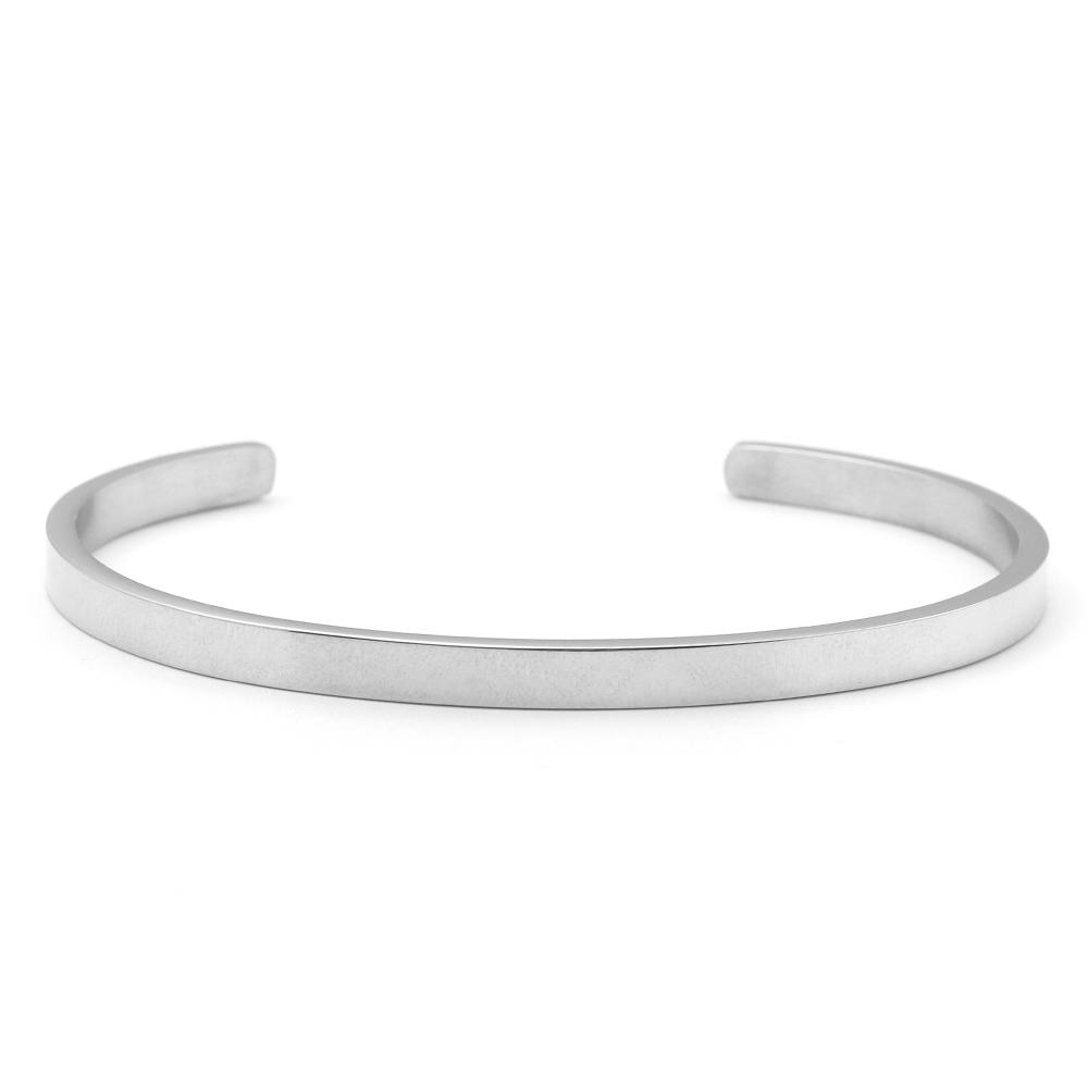 1Pc Stainless Steel Cuff Bangle Bracelet 4/6/8mm Glossy Bracelets UNISEX Bracelet for DIY Simple Exquisite Jewelry Accessories