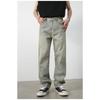 Long Trousers Mud Yellow Jeans Men's Straight Retro Loose Mid-rise Simple Pants Straight Loose Jeans for Men Fashionable and Comfortable Pants