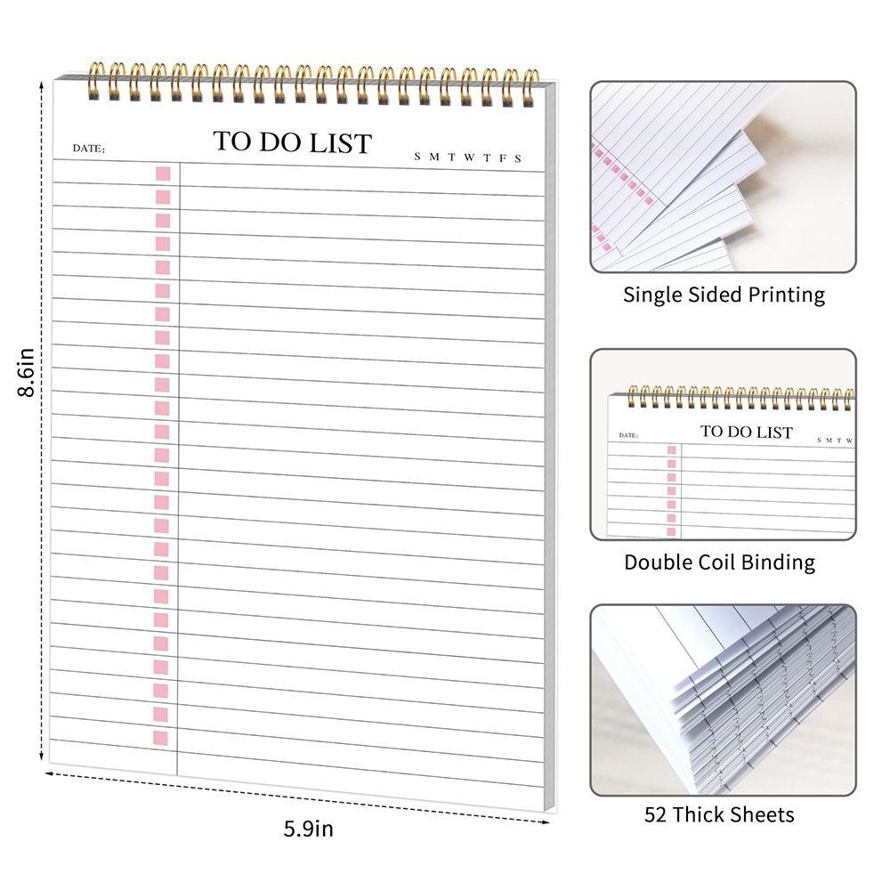 Nouveau Planificateur A5 2026 Quotidien Imperméable Bloc-notes Liste de Tâches Agenda Spirale DIY pour l'École le Bureau