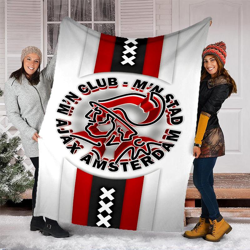 1pc Ajax FC Theme Blanket - Digital Print, Polyester, Cozy for All Seasons, Perfect for Outdoor, and Travel
