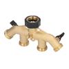 3 4in Hose Faucet Manifold Splitter 4 Way Brass Pipe Split Connector Garden Hose DistributorUS Standard