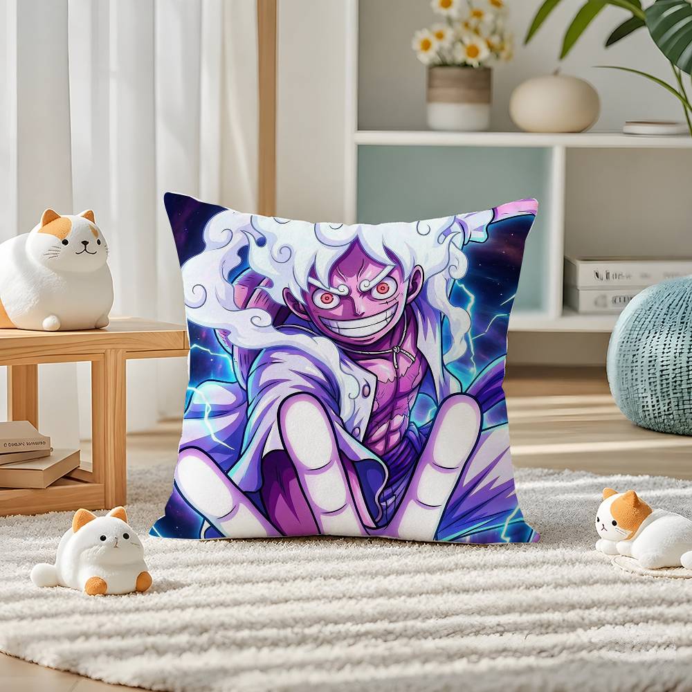 One Piece Four Emperors Yonko Anime Plush Pillow Cover Soft Short Plush Cushion Cover For Sofa Bedroom Home Decor Gift