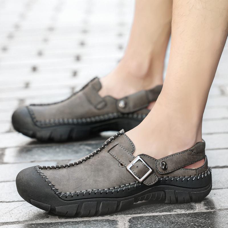 Kožené Muži Vodní Plážové sandály Léto Venkovní Ležérní Sportovní sandály s uzavřenou špičkou Protiskluzové Měkké Turistické Brodící tenisky