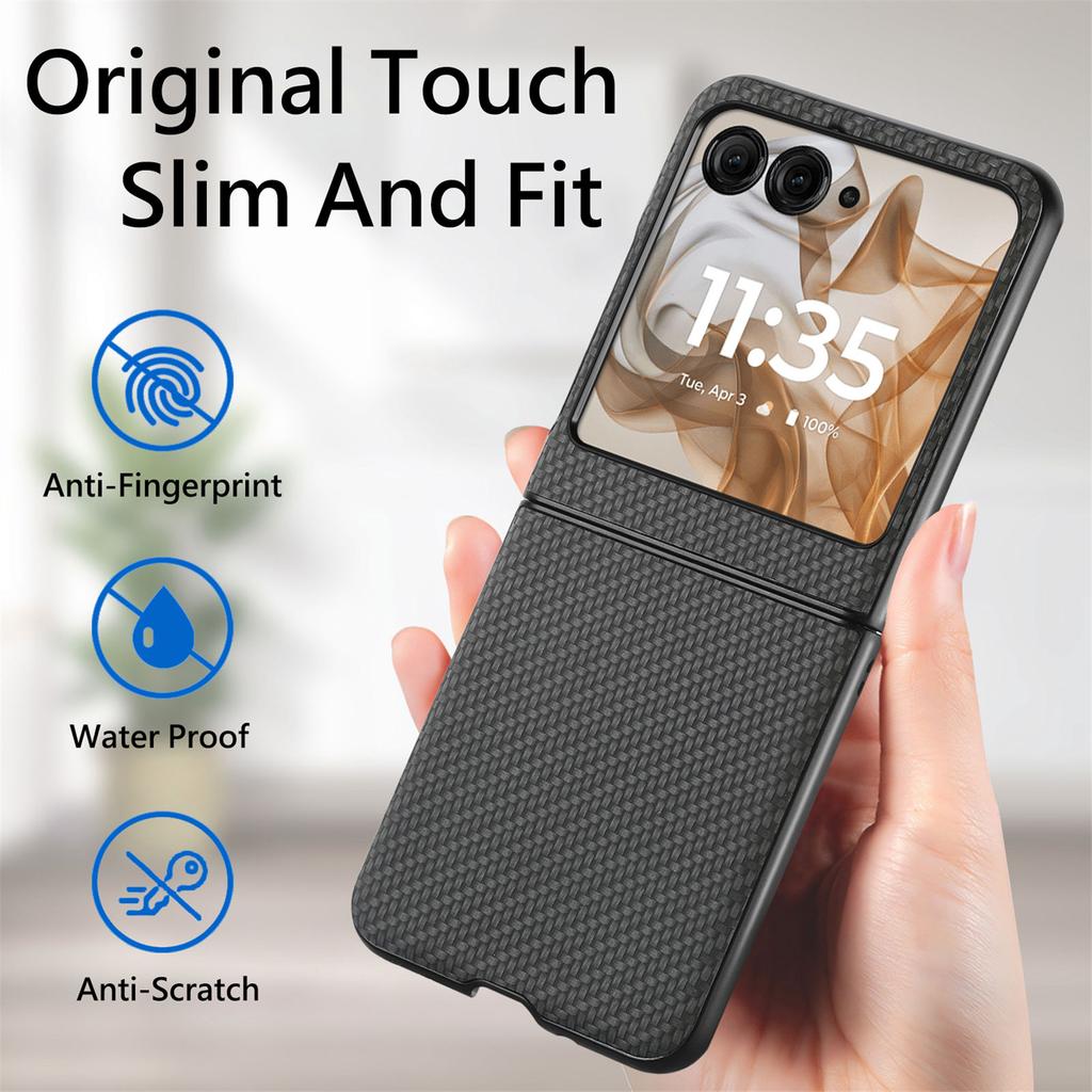 Custodia Pieghevole Fashion Sottile con Texture in Fibra di Carbonio per MOTOROLA MOTO RAZR 70 Ultra 5G Razr70 Razr60 Razr 60 50 Ultra Razr50