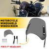 Motorcycle Headlight Fairing Windshield Windscreen 5-7" Round For YMH EOA
