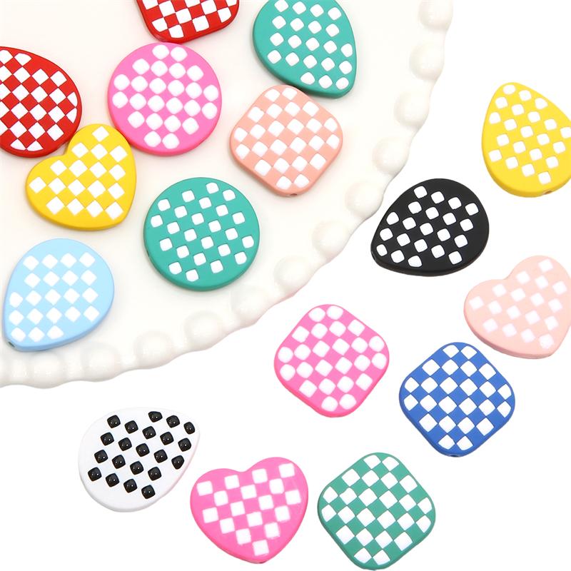 

5 шт. акриловые масляные алмазные бусины в шахматном порядке для DIY ожерелье, браслет, серьги, аксессуары для изготовления ювелирных изделий 03 25mm 5pcs