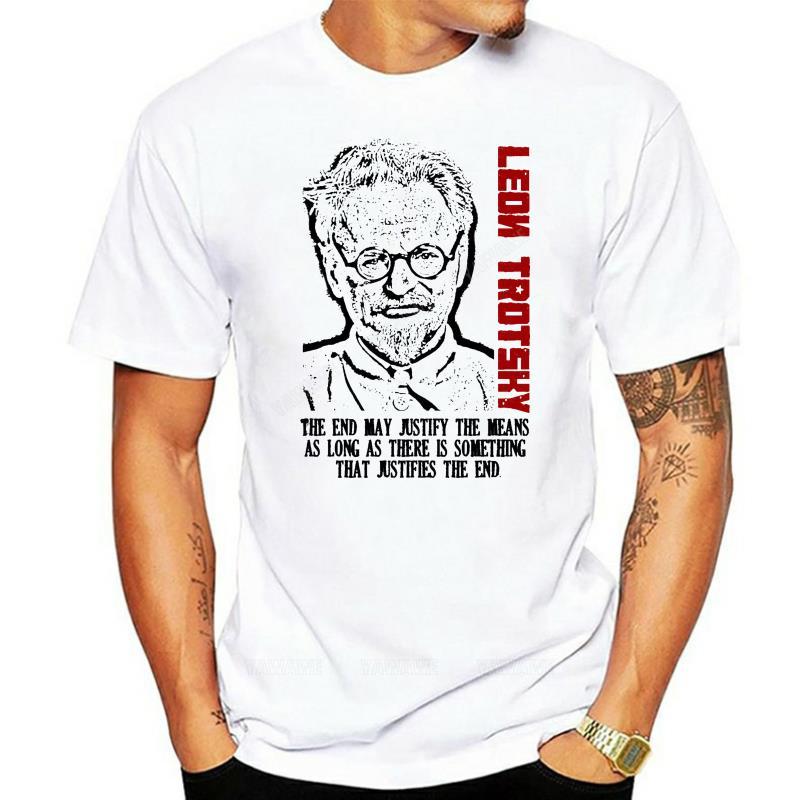 

Men summer Oneck tshirts LEON TROTSKY NEW COTTON GREY TSHIRT T Shirts Men Casual casual brand tee shirt Fashion cotton top S