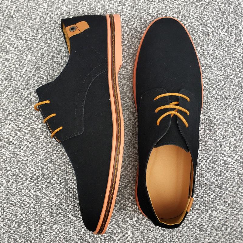 Fashion Autumn Men's Casual Shoes, British Single Shoes, Suede Suede Suede, Cowhide Sole, Plus Size Leather Shoes for Business