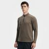 FILA Ski Series Fashionable Casual Sports Comfortable Fleece Warm Knitted Long Sleeve T-Shirt Men Tops Dark-Brown Gray A11M546204FBG