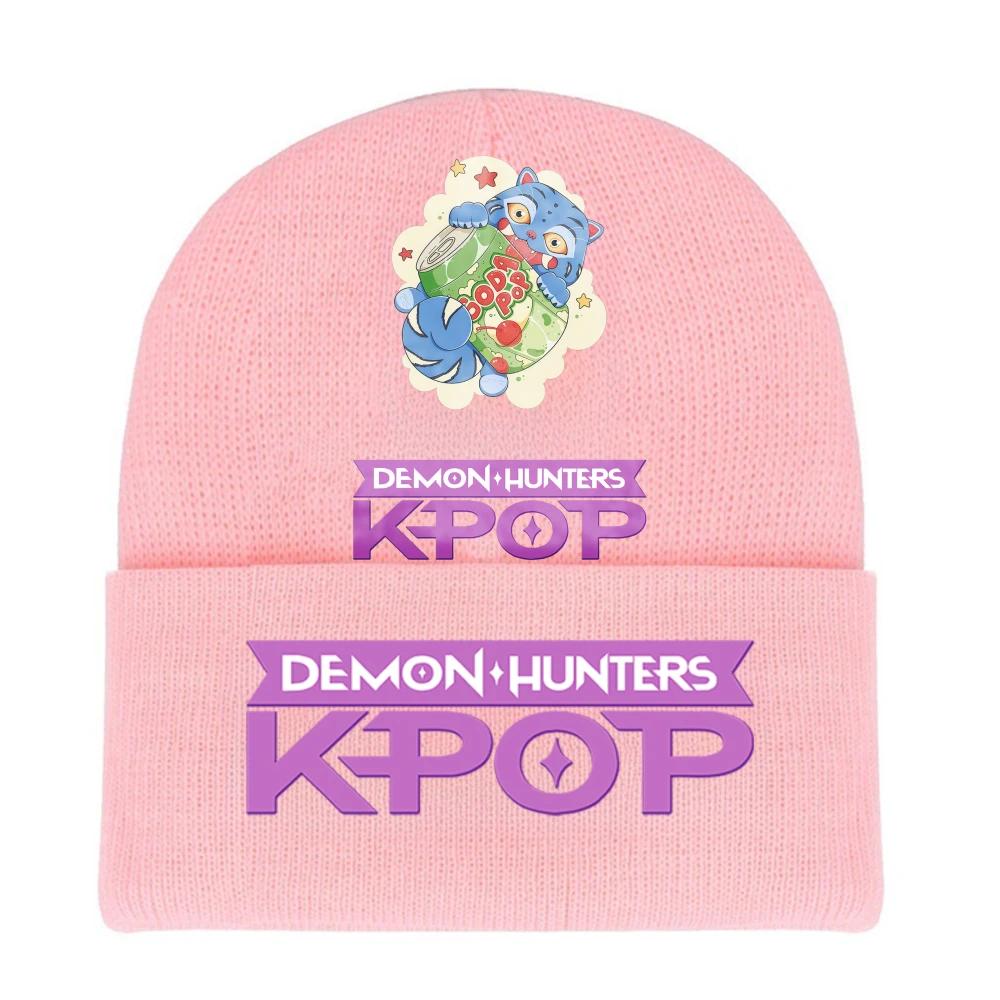 Kpop Demon Hunters HUNTRIX SAJABOYS Letter Printed Rolled-edge Woolen Knitted Cap Thickened Cold Season Adult Hat Fans Birth Date Present