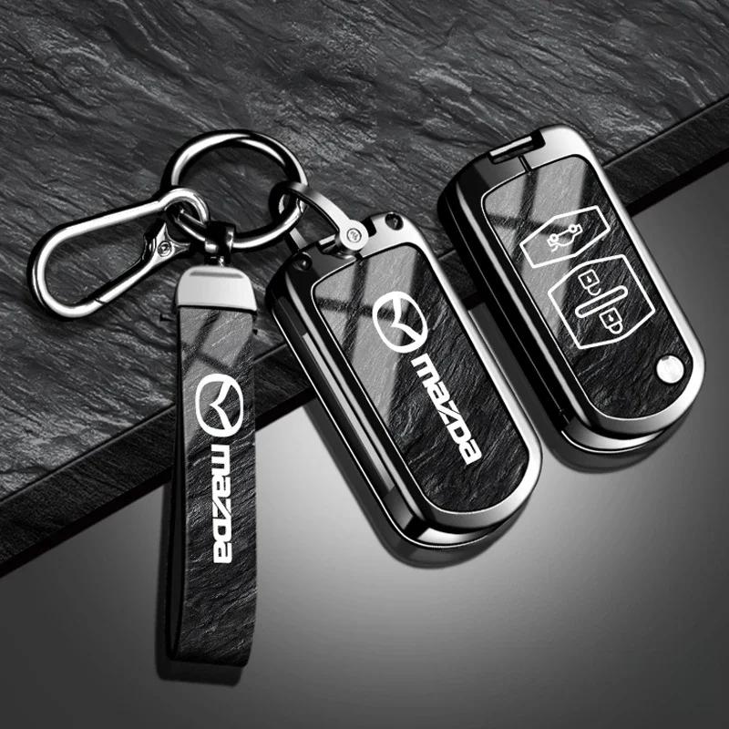 Leather car key cover key case for Mazda 2 3 6 CX3 CX5 CX8 CX30 CX-5 CX-30 CX-8 CX-3 CX4 MX-5 BT50 BT-50 Atenza Axela Shell Bag W4