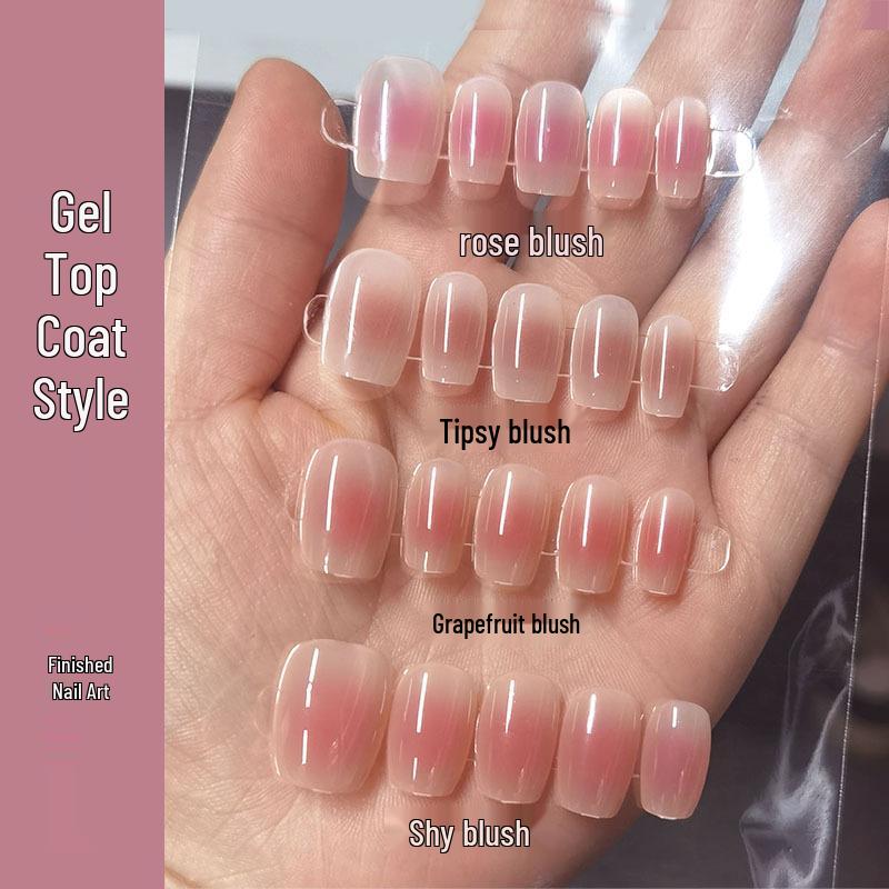 Blush Gradient Nail Tips - Semi-finished, Wearable, Long & Short Styles for Nail Salon Art