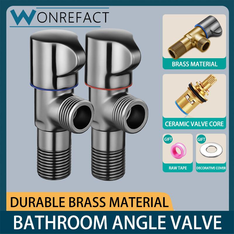 Brass Angle Valve Kitchen Bathroom Quarter Angle Valve Bathroom Faucet Sink Valve Toilet Faucet Inlet Valve For Toilet Kitchen Gray-Cold