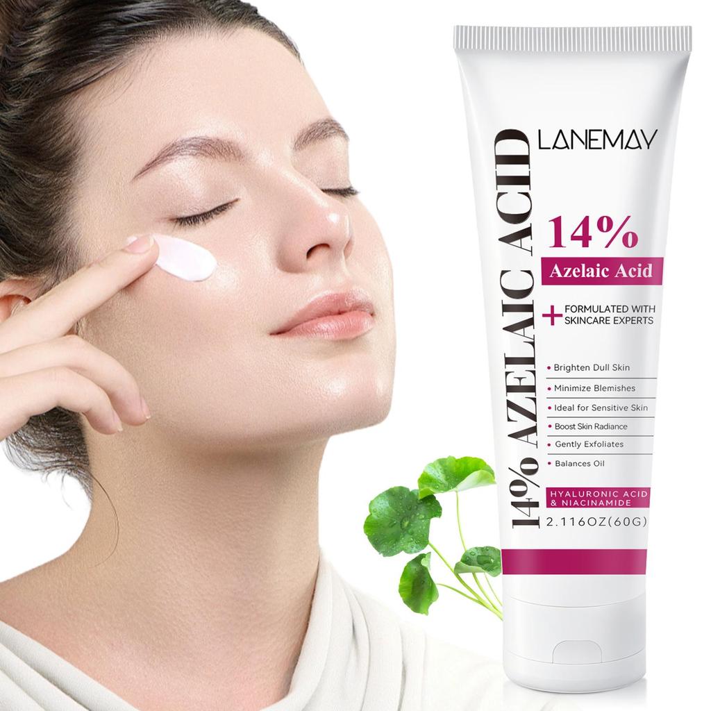 14% Azelaic Acid Cream-Brighten Dull Skin-Boost Skin Radiance-Minimize Blemishes-Suitable For Acne Prone Skin, 60g
