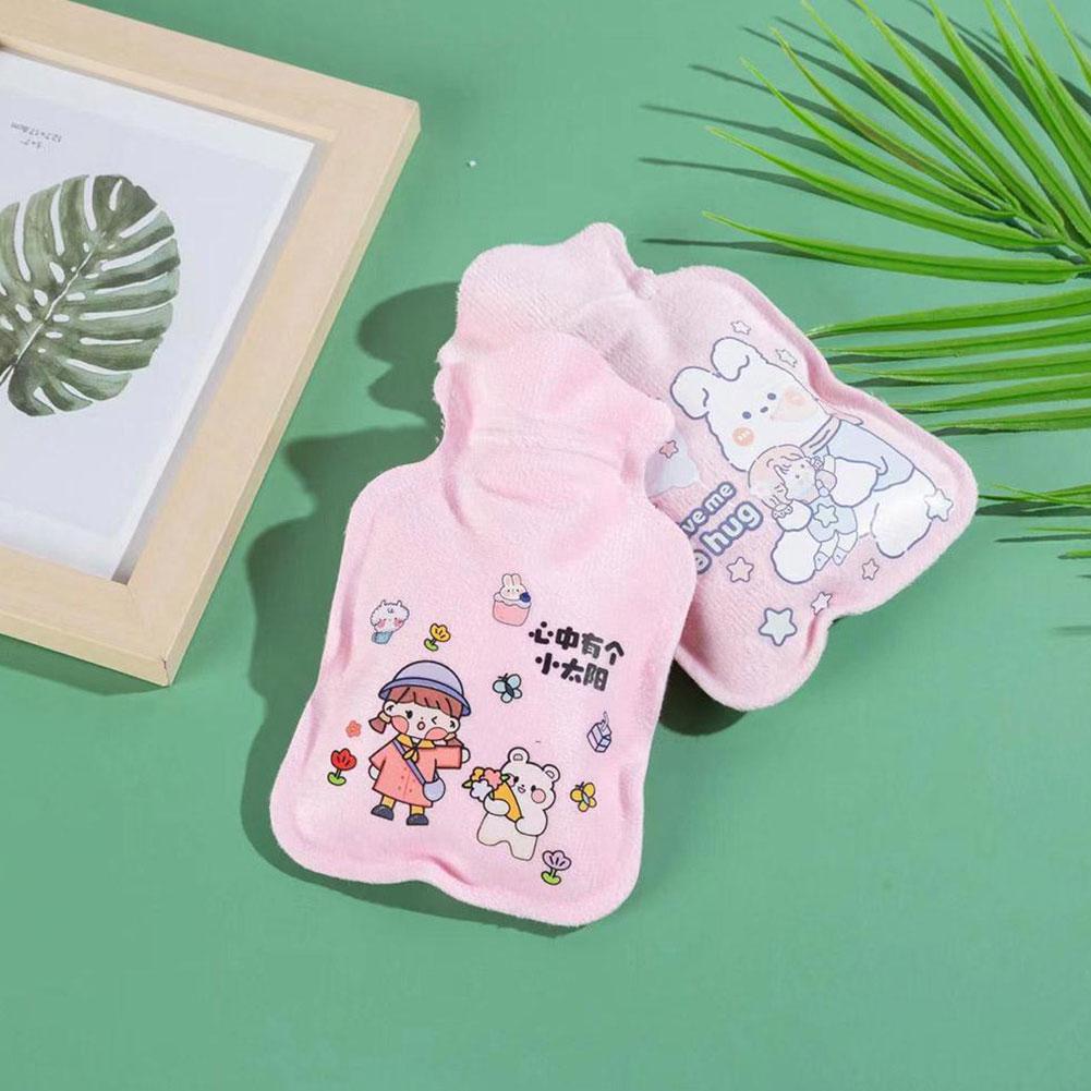 1PC Cute Cartoon Water Injection Plush Warm Water Bottle Portable Winter Winter Warmer Mini Chr E3E4