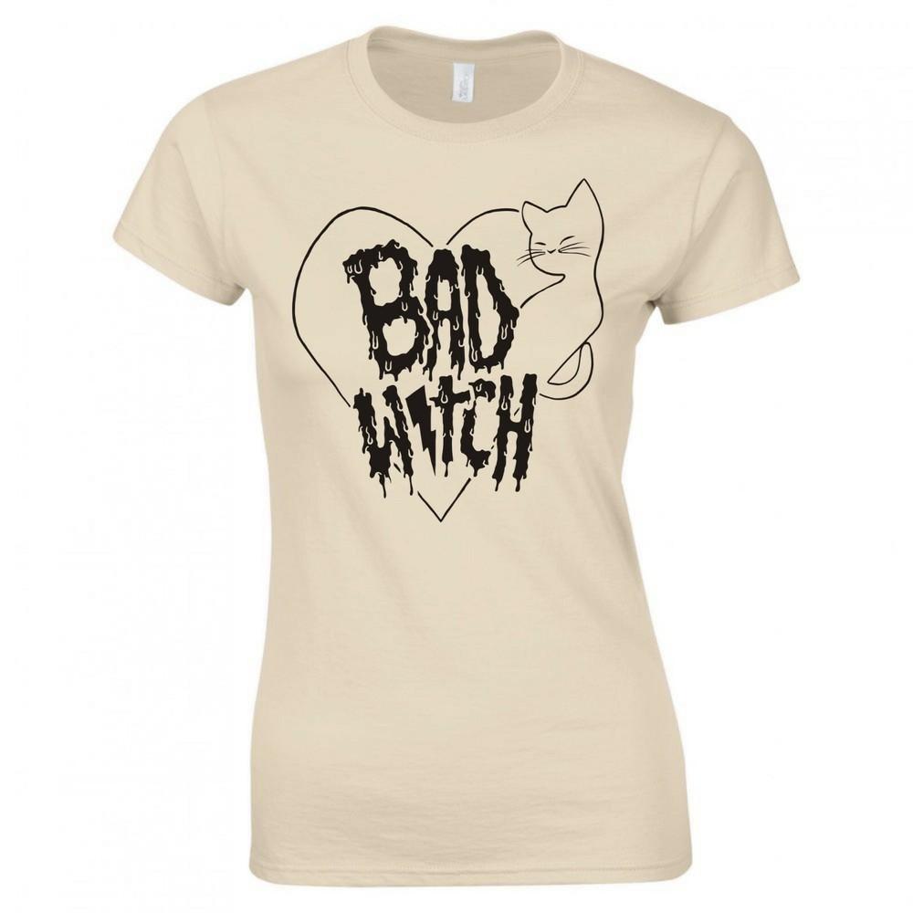 Funny Goth Bad Witch Ladies Skinny Fit Tshirt